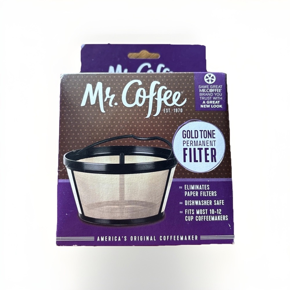 Mr. Coffee Gold Tone Permanent Filter Fits Most 10-12 Cup Coffeemakers Reusable